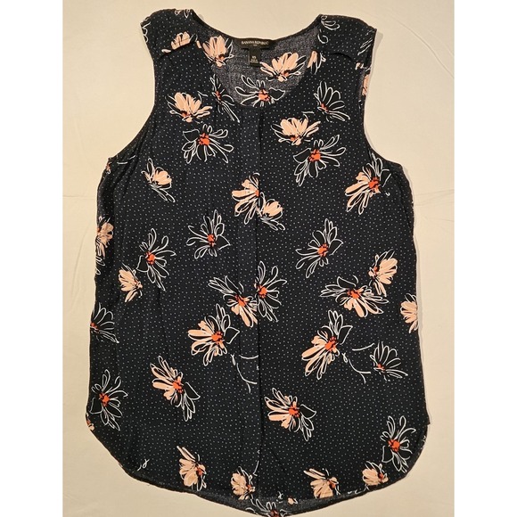 Banana Republic Tops - Banana Republic Womens Extra‎ Small Navy Floral Button Up Sleeveless Blouse